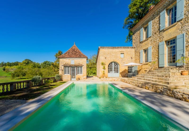 The pool at Manoir de Nanthiat in the Dordogne