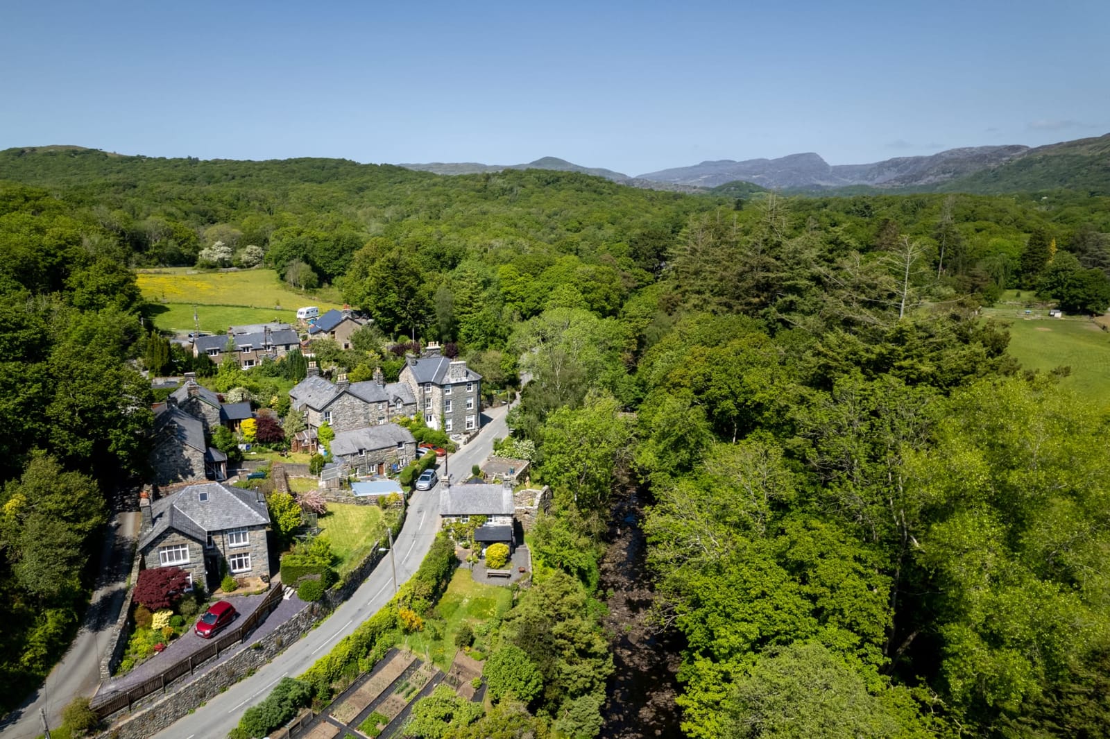 Gwynfryn House from above, Llanbedr, Snowdonia